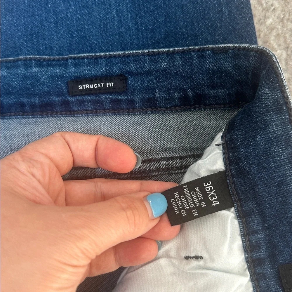 NWT Kenneth Cole Men's Straight Leg Fit Jeans Stretch Denim Blue Size 36x34